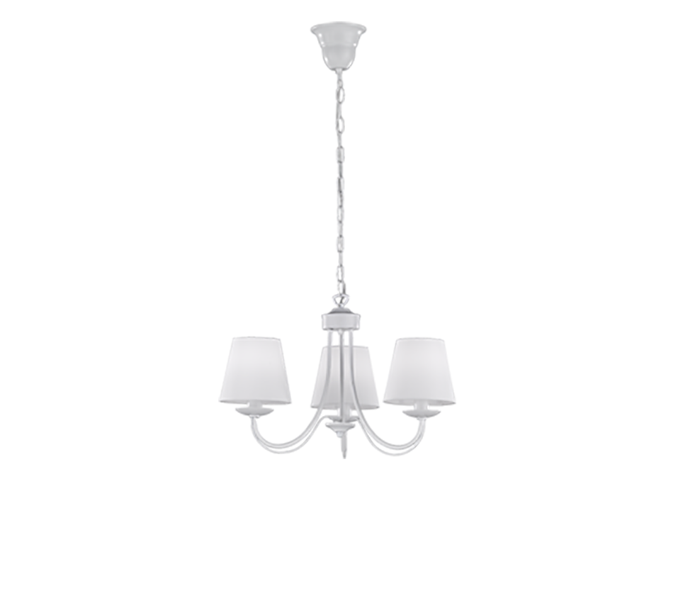 Cortez chandelier 3-pc E14 matt white — 110600331