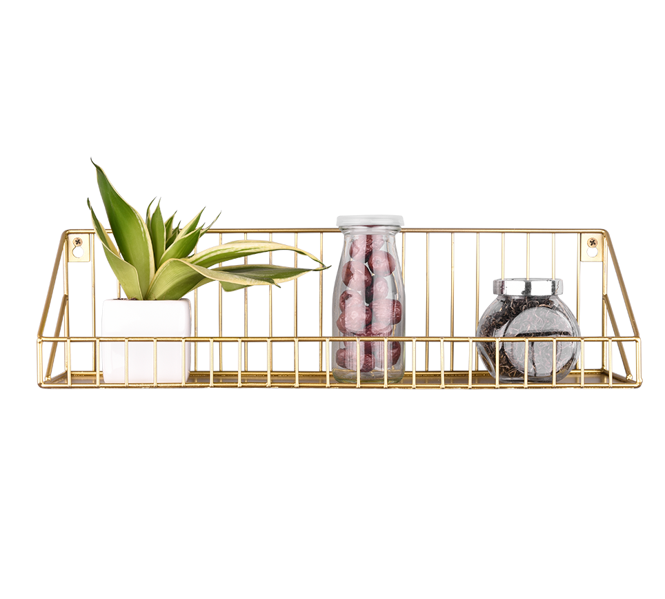 Fiona shelf 45 x 11 x 11 cm gold — 1460279