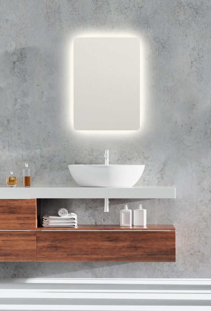 Luna mirror 50 x 70 cm with LED-light mirror glass IP44