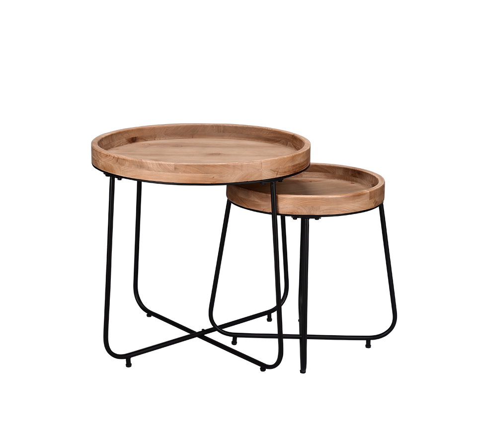 Jil table Ø52 cm black/wood