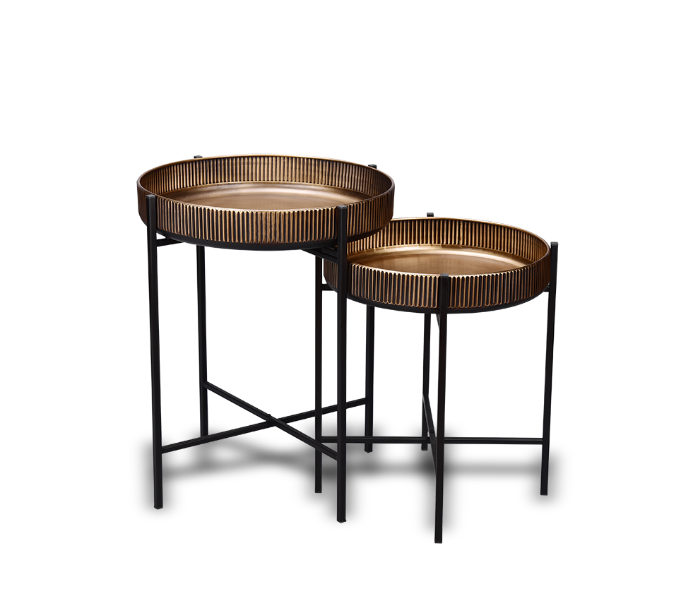 Jane table Ø48 cm black/gold