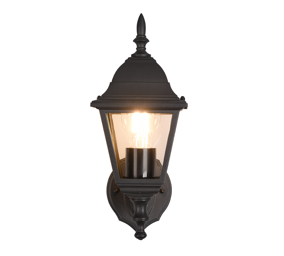 Livenza wall lamp E27 matt black lantern upwards — 205760132