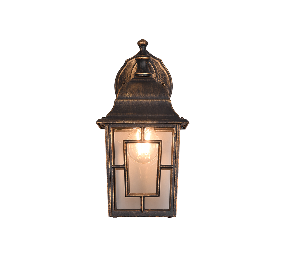 Volturno wall lamp E27 antique rust lantern downwards — 205967128