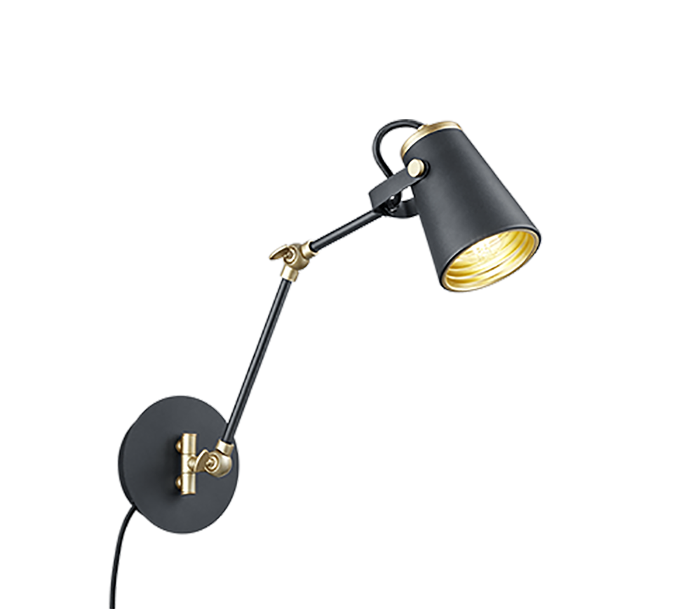 Edward wall lamp E14 matt black/gold — 208870132