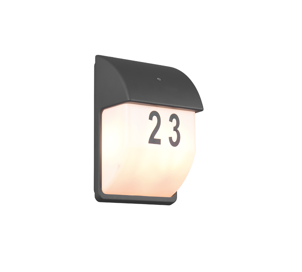 Mersey LED number lamp anthracite dusk sensor — 212160242
