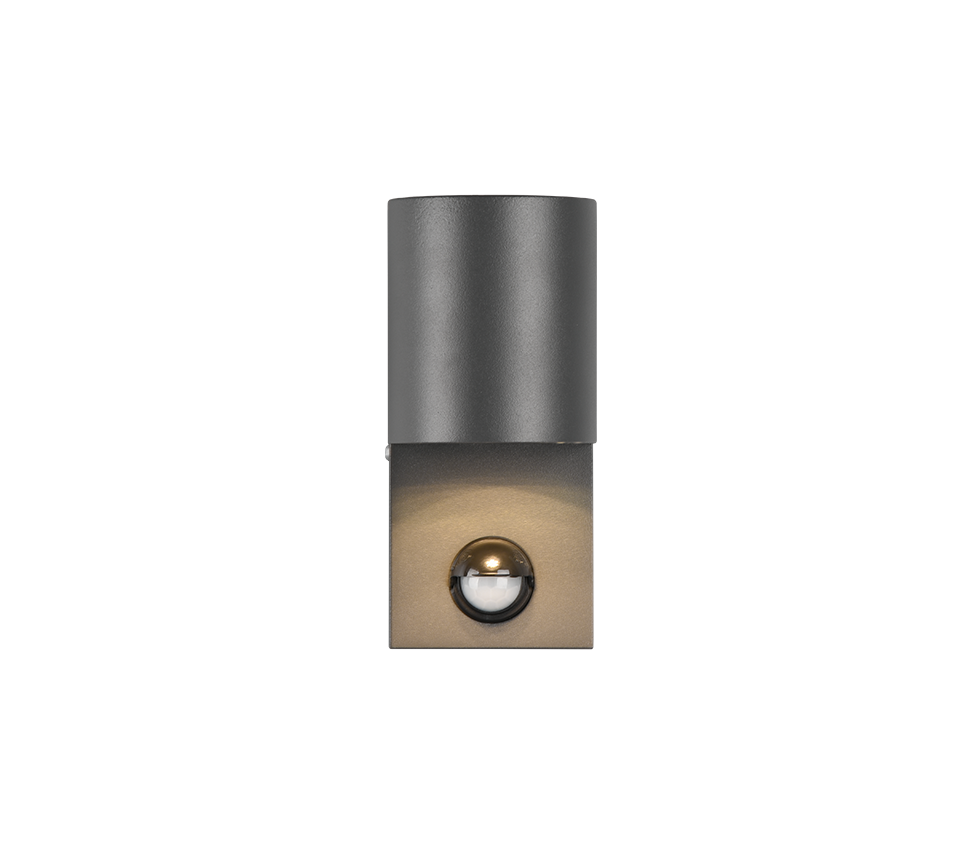 Roya wall lamp GU10 anthracite round motion sensor — 214260142