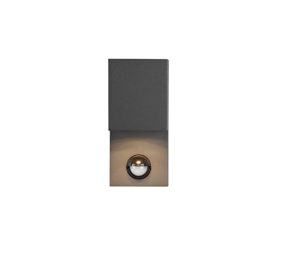 Roya wall lamp GU10 anthracite square motion sensor — 214269142