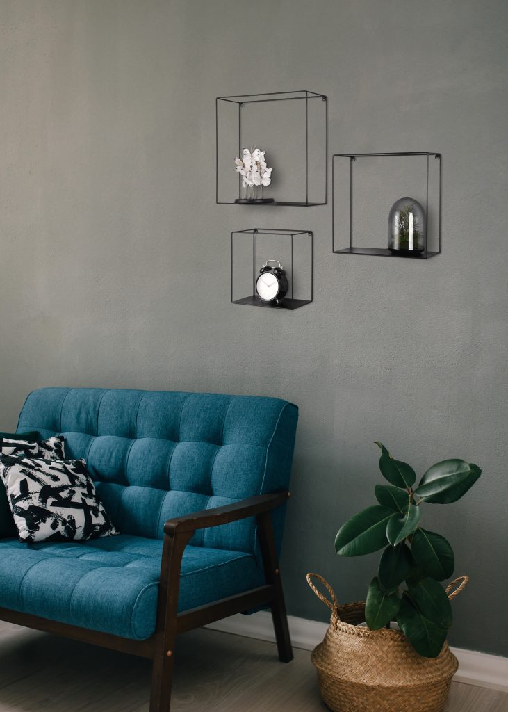 Anita wall shelves set 3-pack black