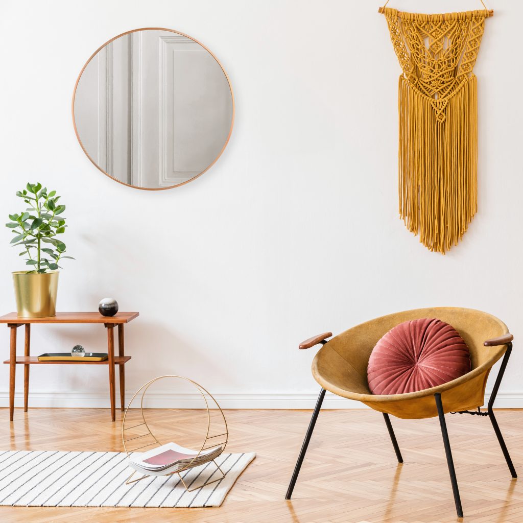 Britt mirror Ø70 cm gold