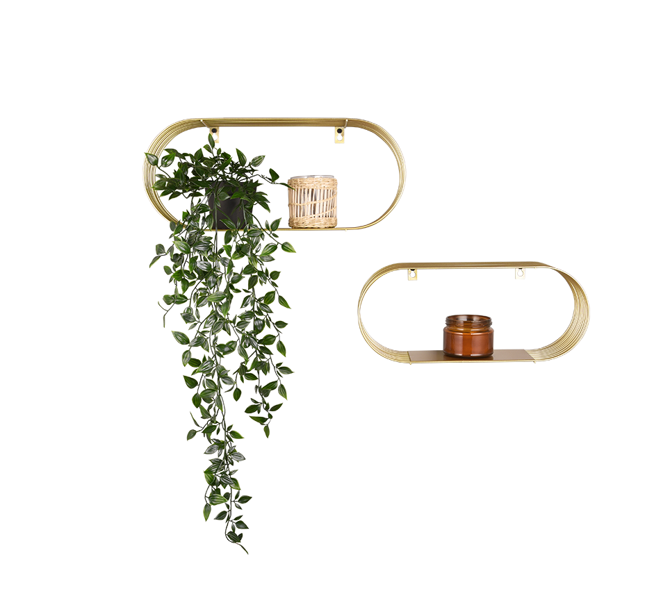 Jessica wall shelves set 2-pack gold