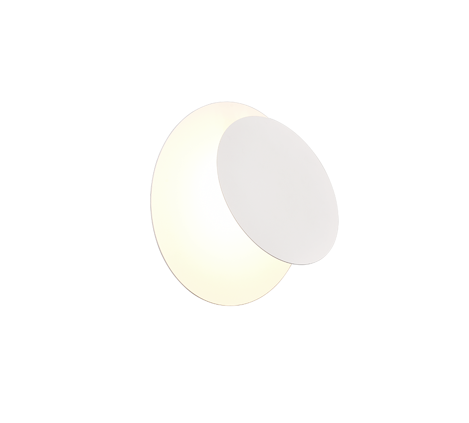Mio LED wall lamp round matt white — 240310131