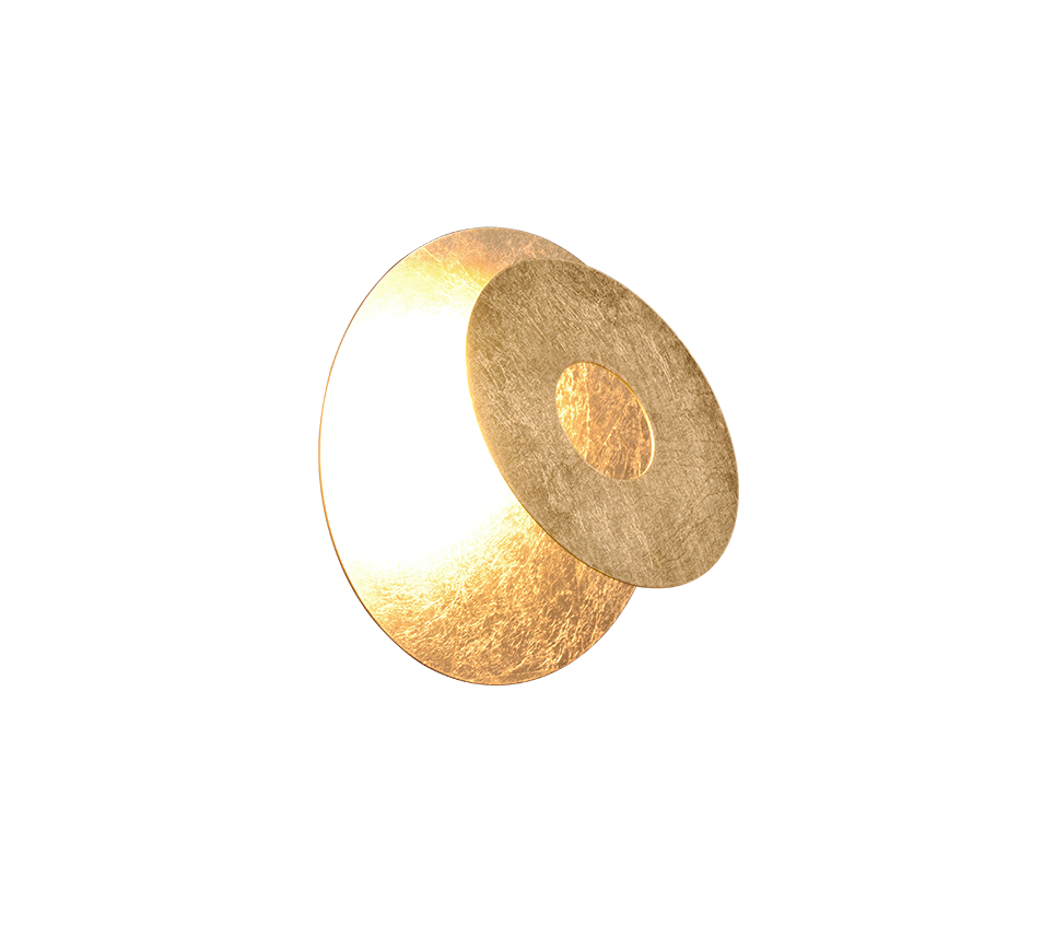 Leano LED wall lamp round gold — 240310179