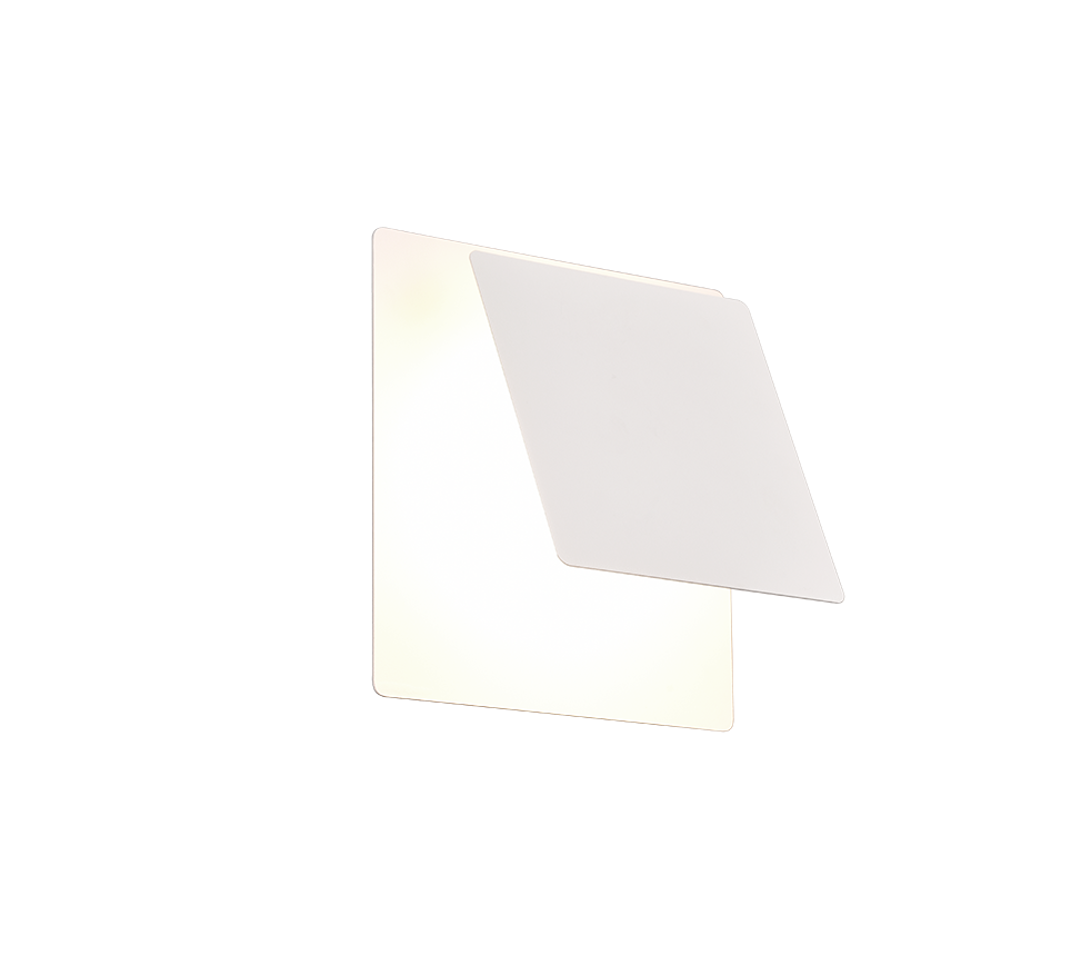 Mio LED wall lamp square matt white — 240319131