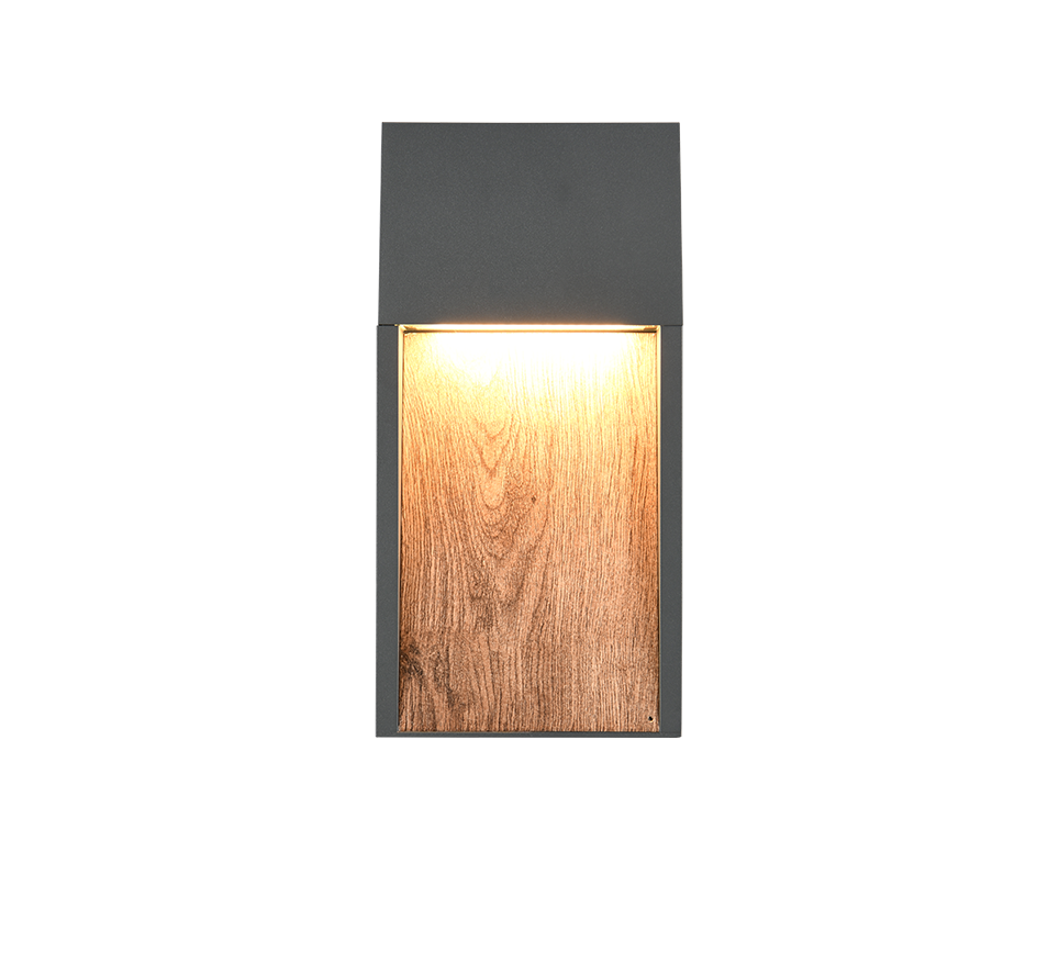Salmon LED wall lamp wood/anthracite — 246960135