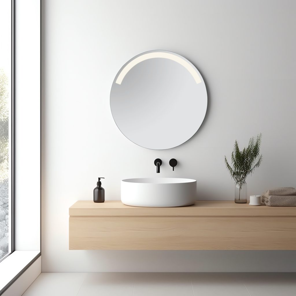 Agda mirror with LED-light Ø60 cm mirror glass IP44