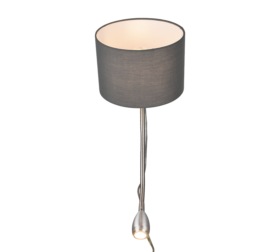 Hotel wall lamp with reading light E14 + LED grey — 271170211