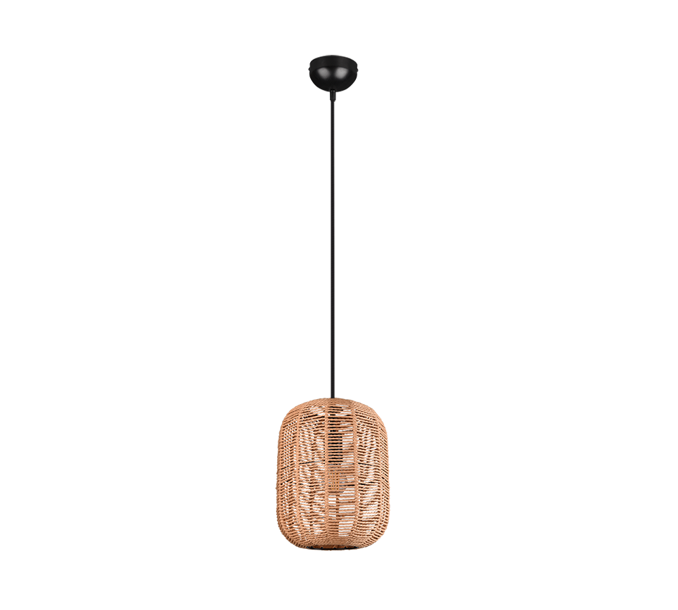 Runa pendant 25 cm E27 matt black/sisal — 303000132