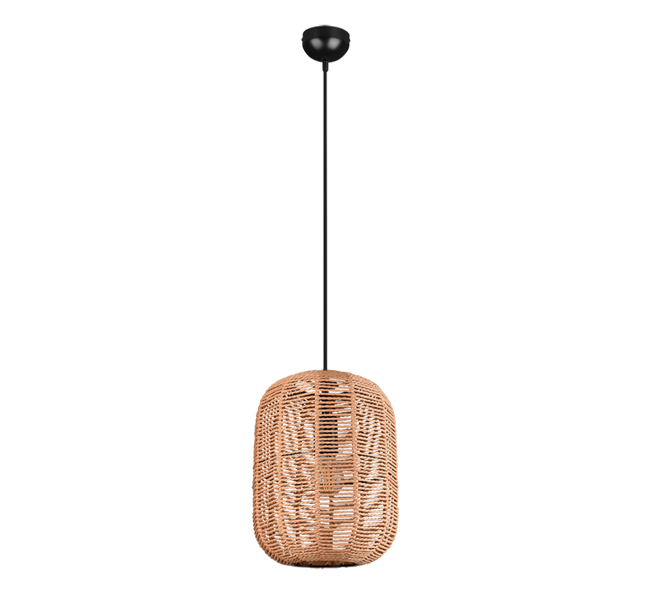 Runa pendant 35 cm E27 matt black/sisal — 303090132