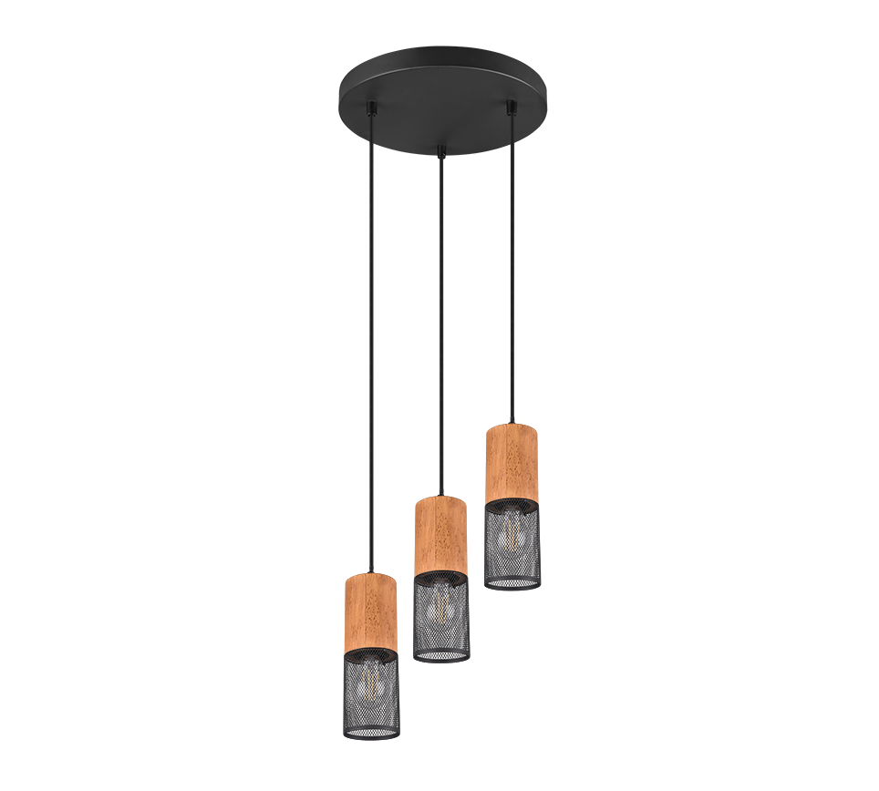 Tosh pendant 3xE27 matt black — 304330332