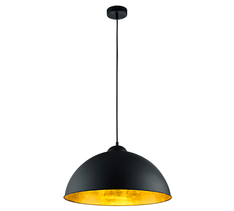 Romino II pendant E27 matt black/gold — 308000132