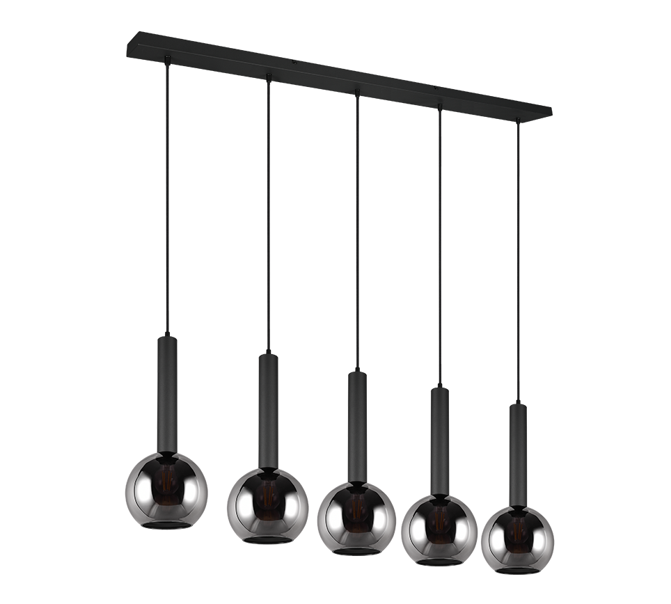 Clayton pendant 5-pc E27 matt black — 310300532