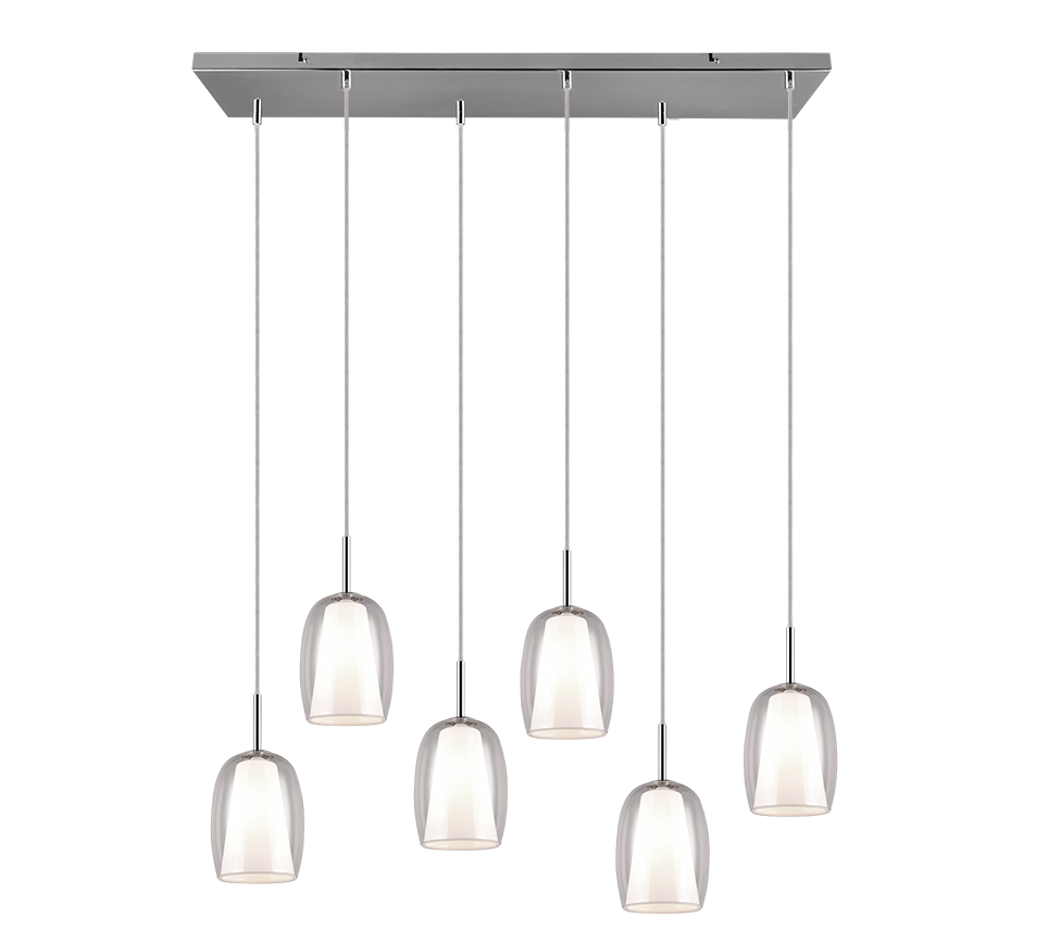 Barret pendant 6-pc E14 chrome/white — 317500606