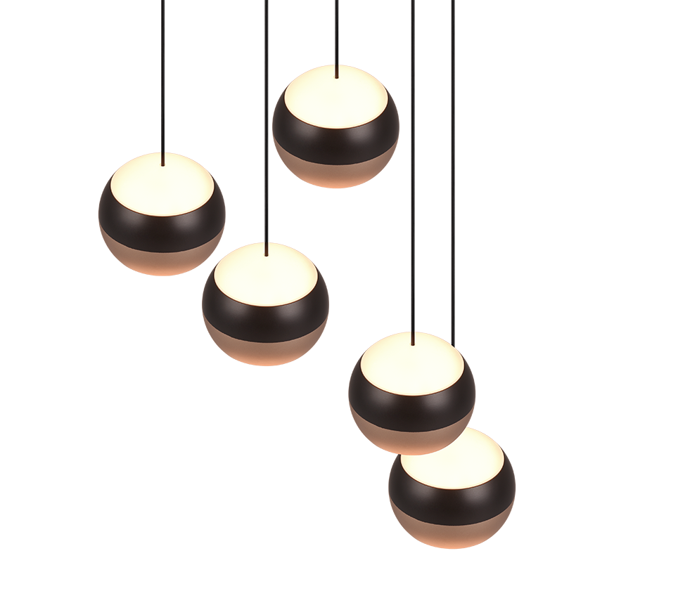 Orbit LED pendant 30 cm 5-pc matt black — 344430532