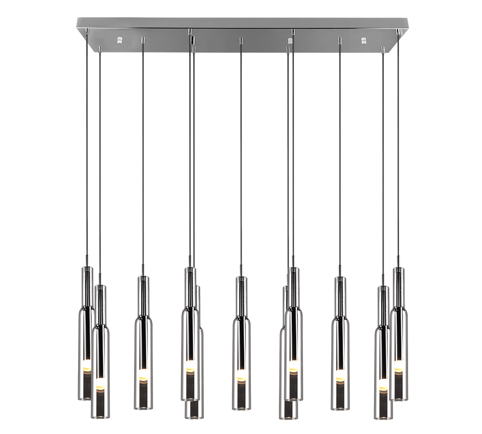 Lucent LED pendant 115 cm 11-pc chrome — 344511106