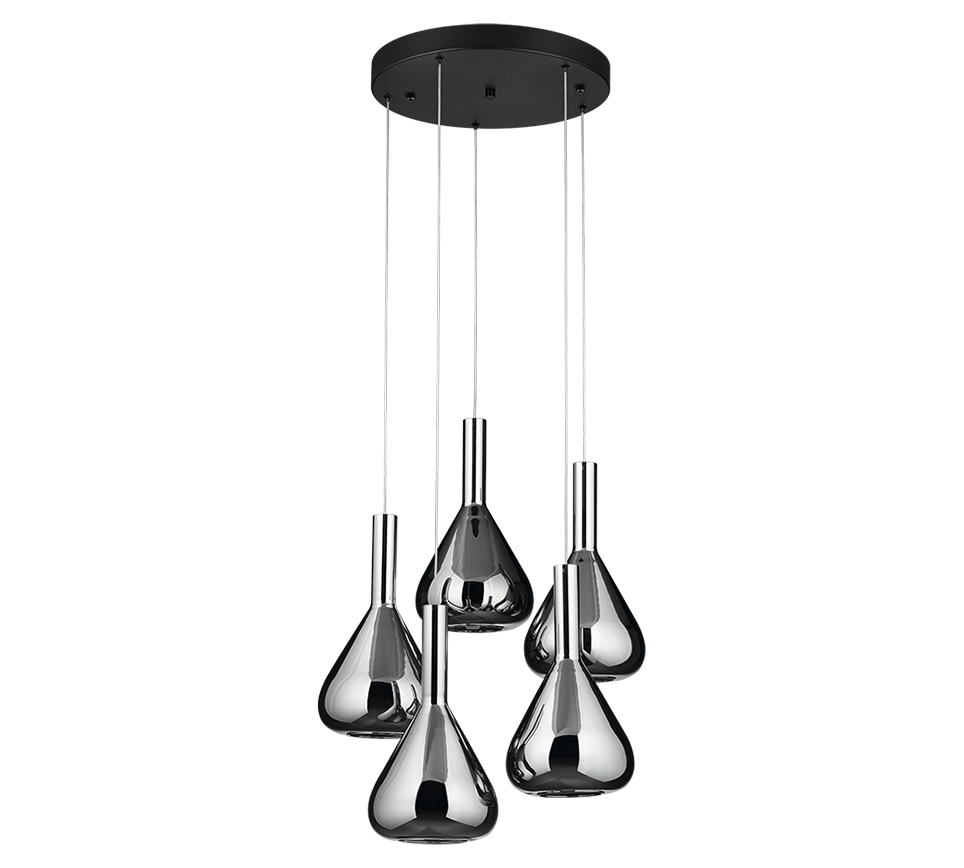 Cipera LED pendant 5-pc matt black — 345030532