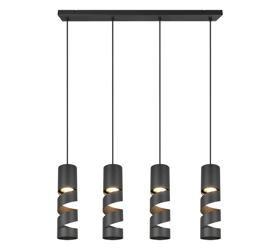 Stream pendant 4-pc GU10 matt black — 364000432