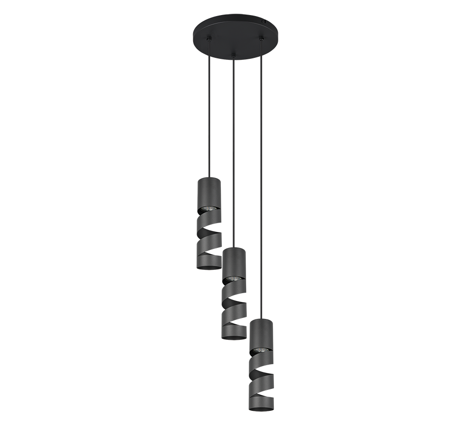Stream pendant 3-pc GU10 matt black — 364030332