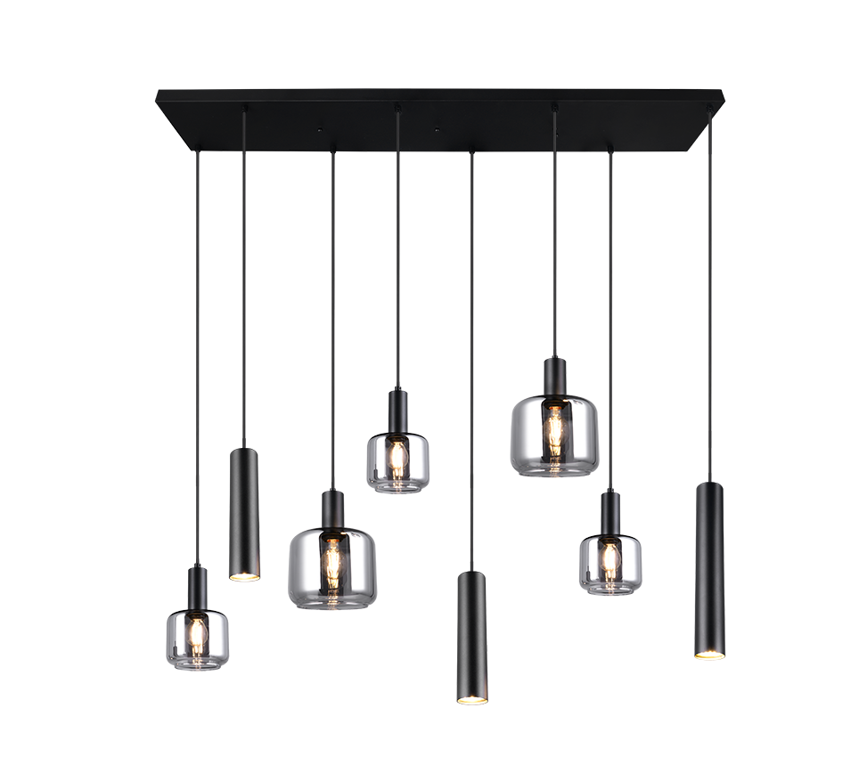 Mataro pendant 8-pc matt black/chrome plated — 364100832