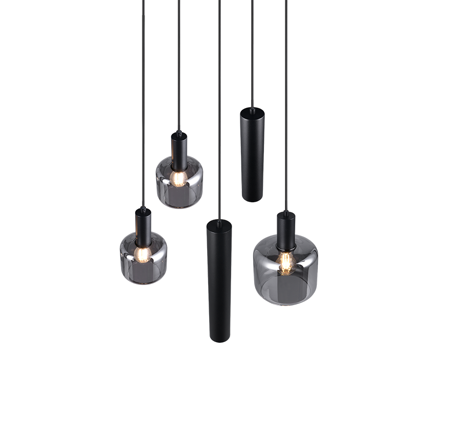 Mataro pendant 5-pc matt black/chrome plated — 364130532