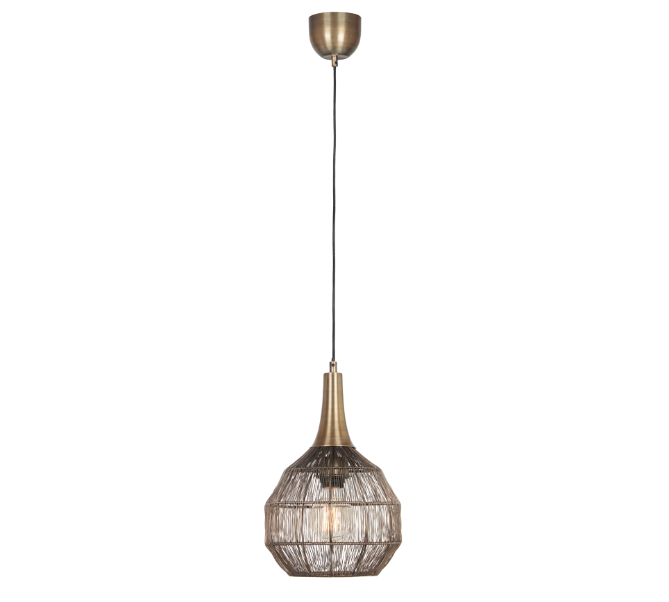 Soraya pendant 26 x 27 cm E27 matt black/antique brass — 365430104