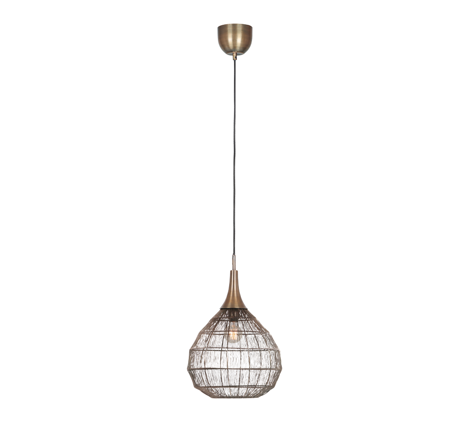 Soraya pendant 42 cm E27 matt black/antique brass — 365440104