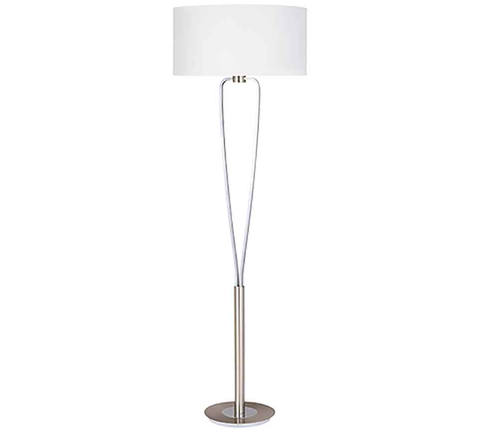 Paris II floor lamp E27 brushed steel — 400200107