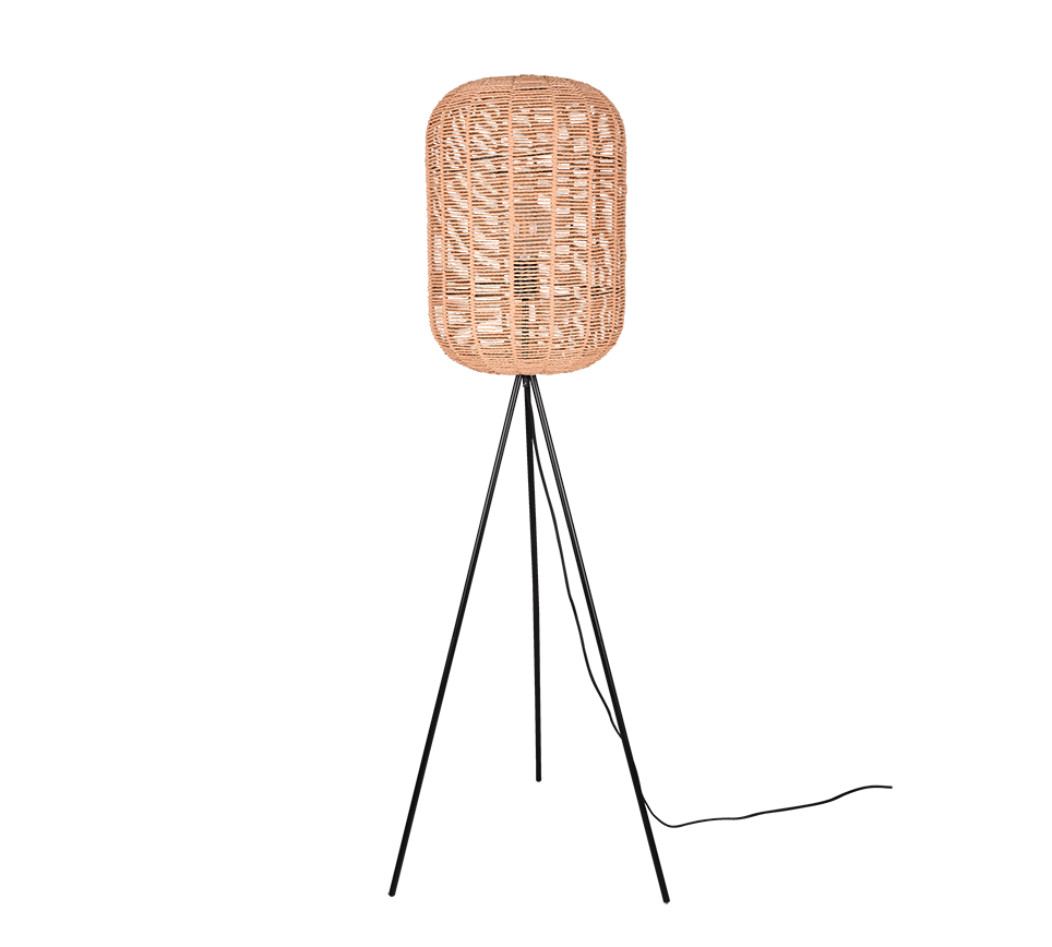 Runa floor lamp E27 matt black/sisal — 403000132