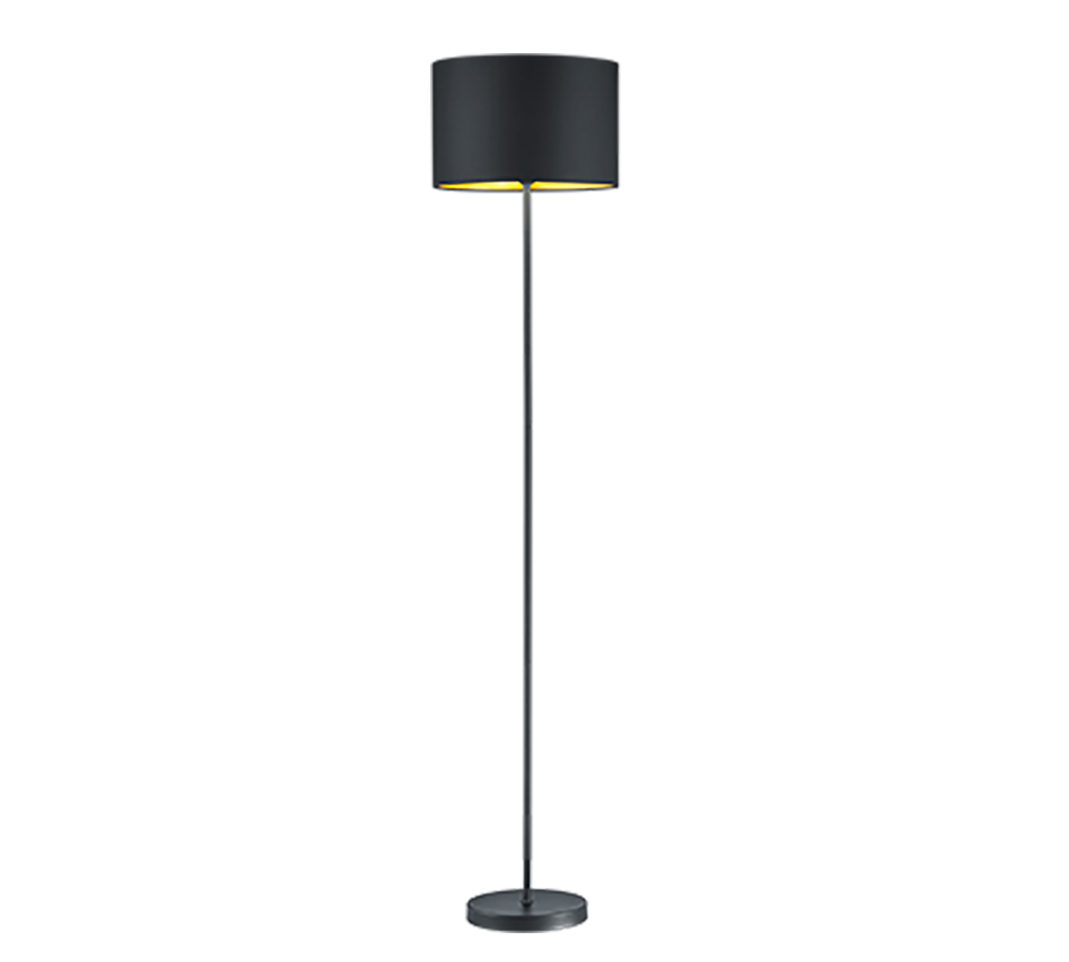 Hostel floor lamp E27 matt black/gold — 408200179