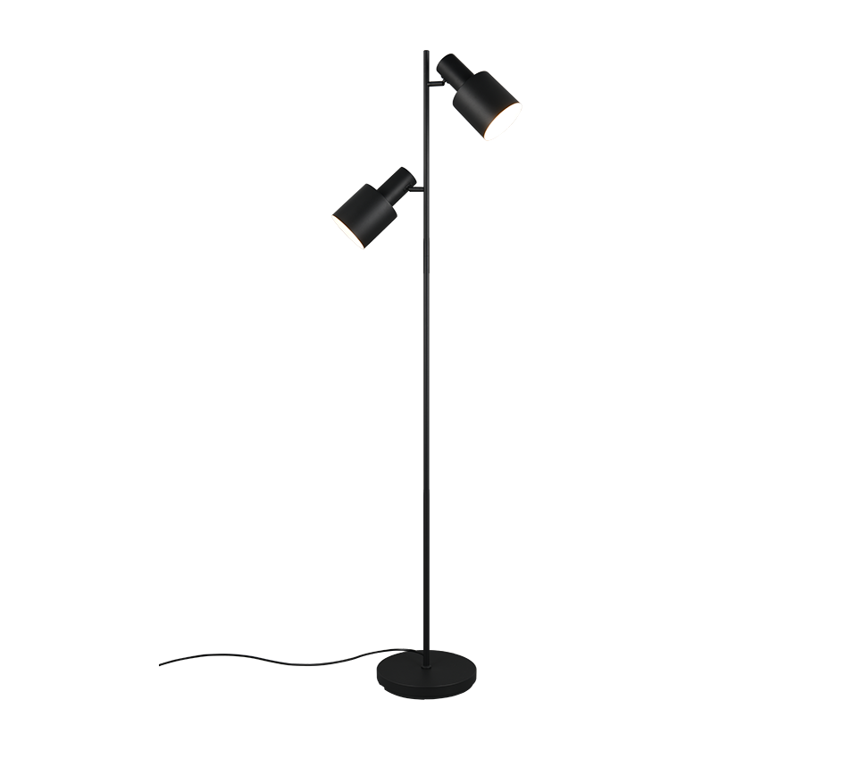 Agudo floor lamp 2xE27 matt black — 419400232