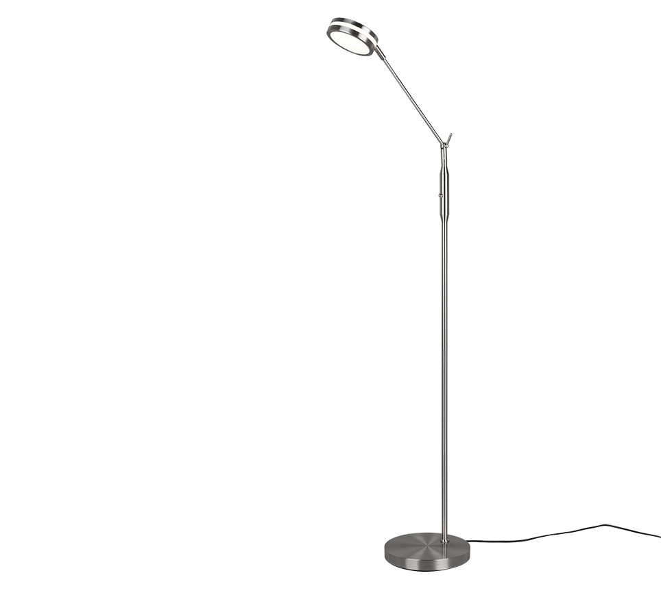 Franklin LED floor lamp brushed steel — 426510107