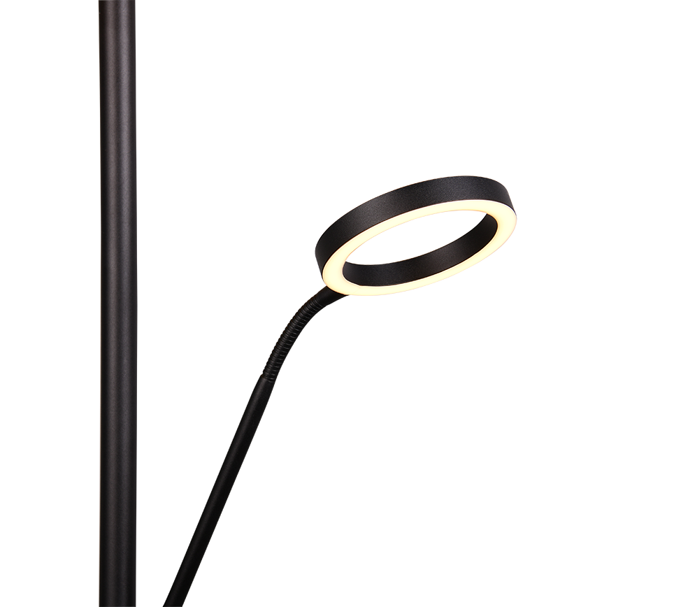 Willis LED floor lamp with reading light matt black — 449510232