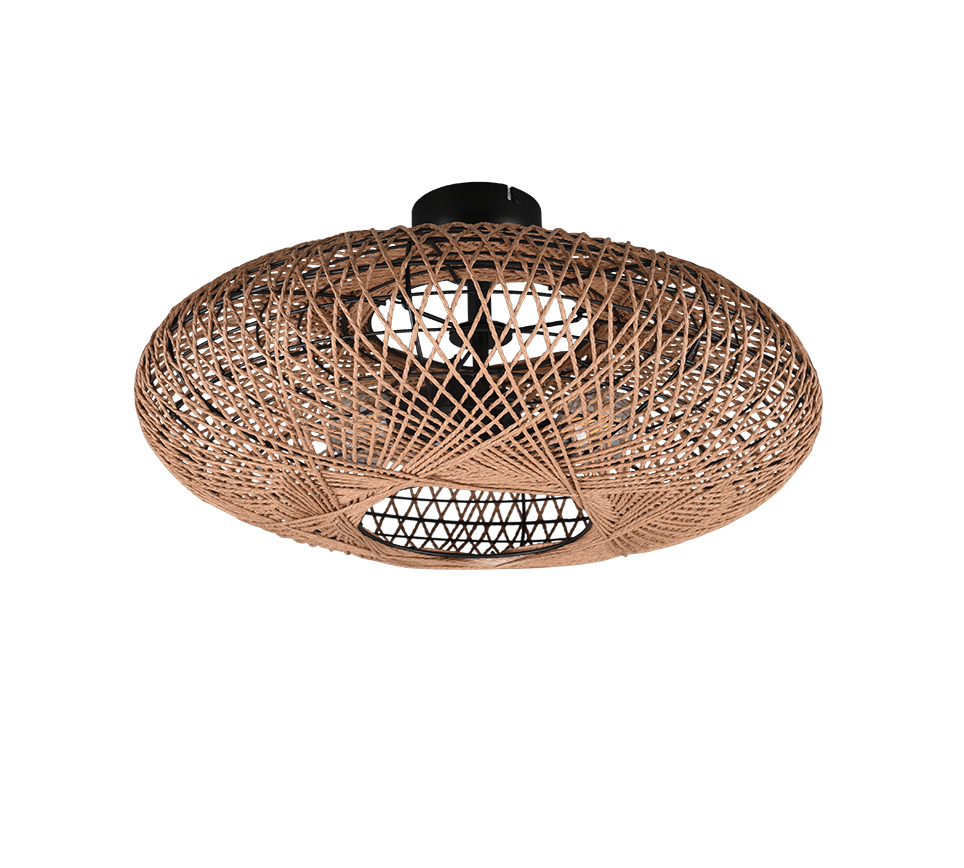 Hedda ceiling lamp 2xE27 matt black/sisal — 612300236