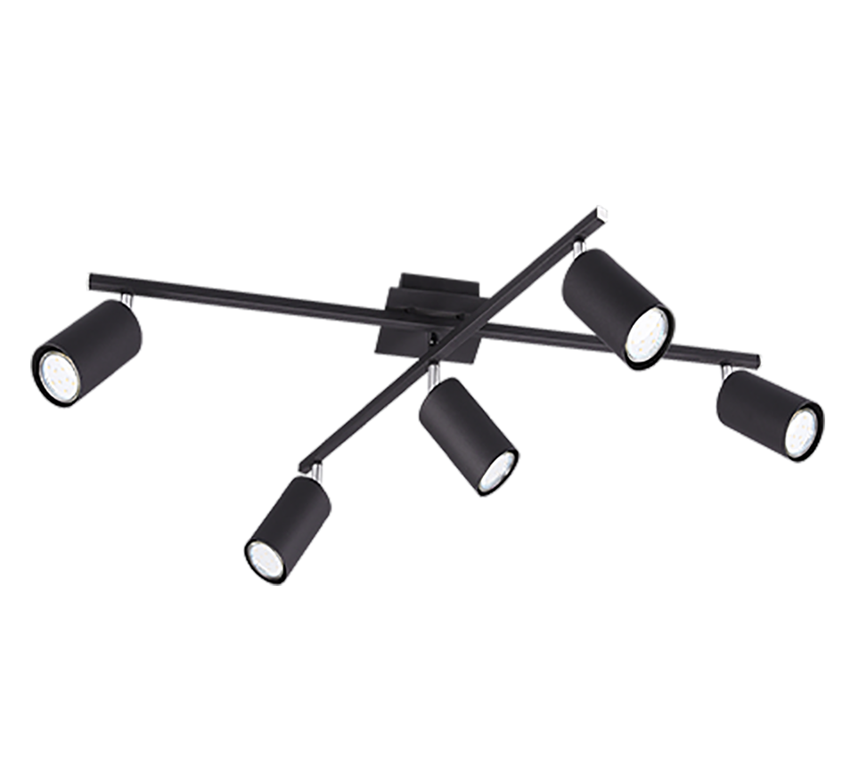 Marley ceiling lamp 5-pc GU10 matt black — 612400532
