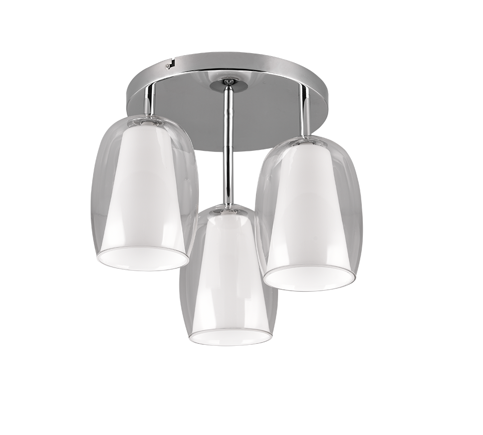 Barret ceiling lamp 3-pc E14 chrome/white — 617500306