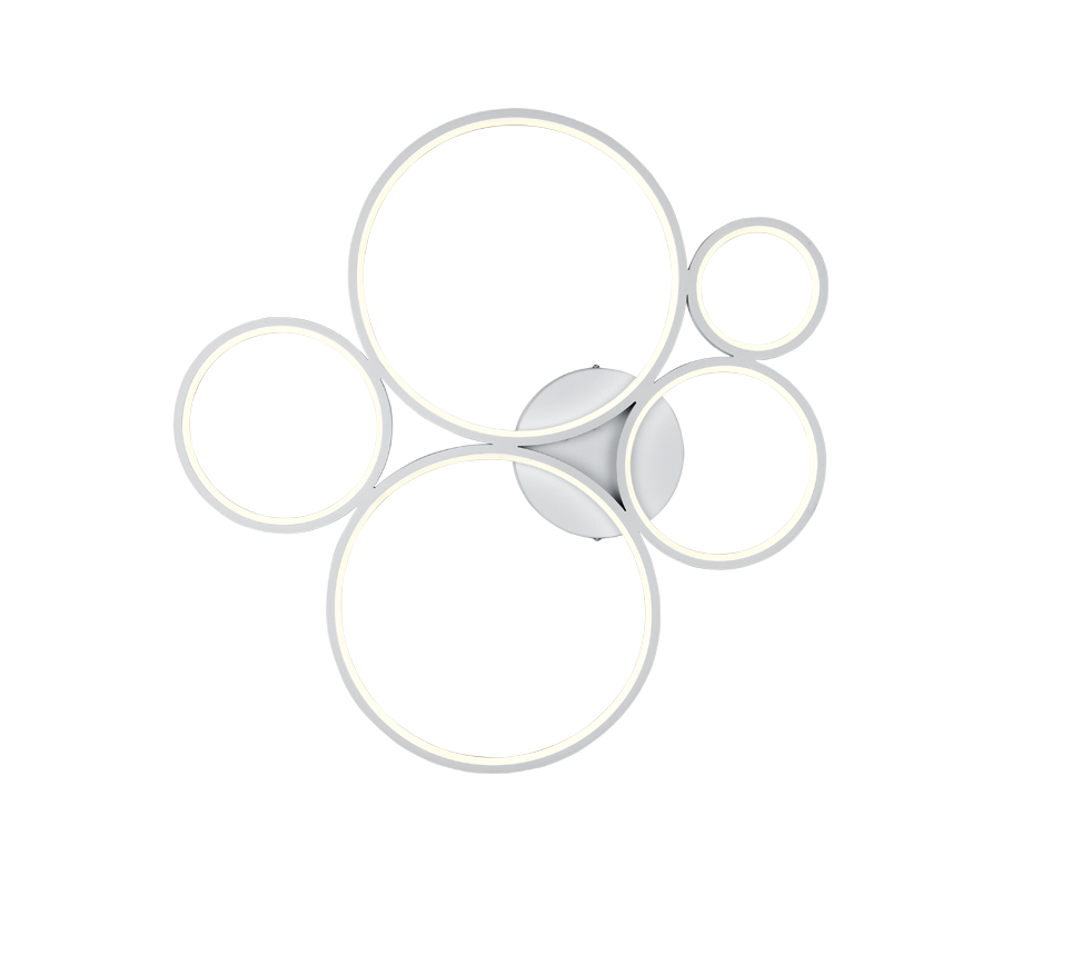 Rondo LED ceiling lamp 5-pc matt white — 622610531