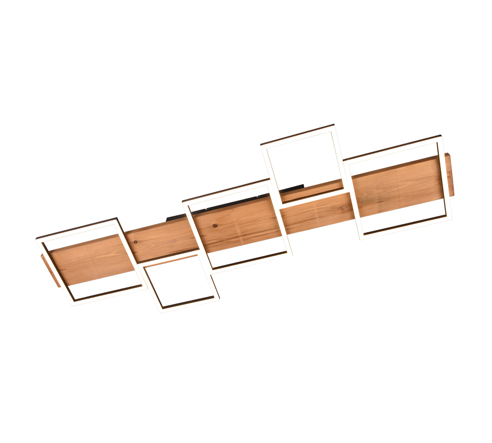 Harper LED ceiling lamp 115 cm matt black/wood — 622910532