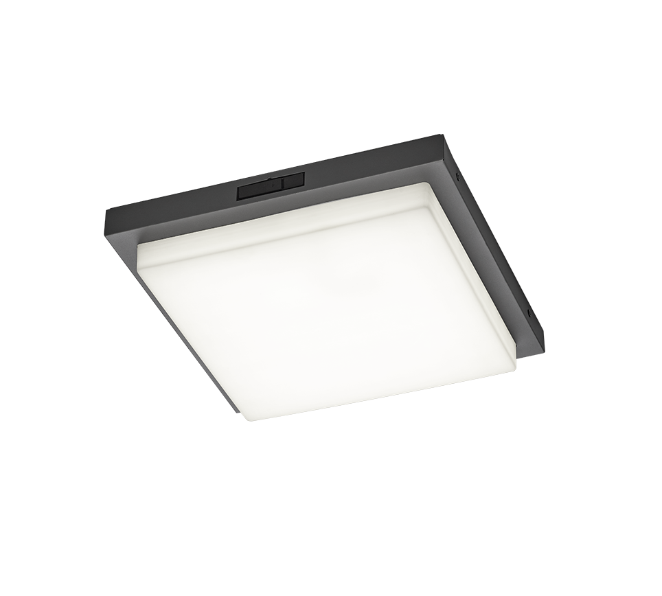 Bermejo LED ceiling lamp 30x30 cm anthracite — 630369242