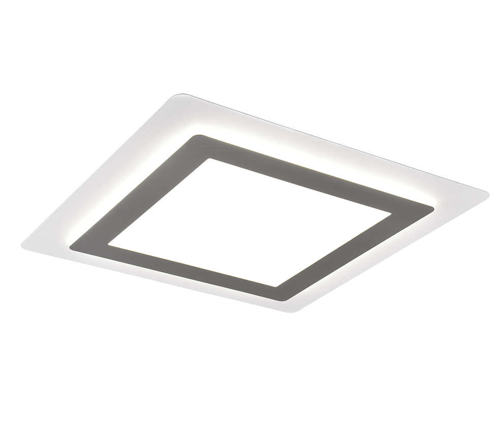 Morgan LED ceiling lamp 45x45 cm white/brushed steel — 641510207