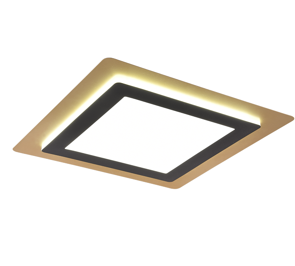 Morgan LED ceiling lamp 45x45 cm matt black/gold — 641510280