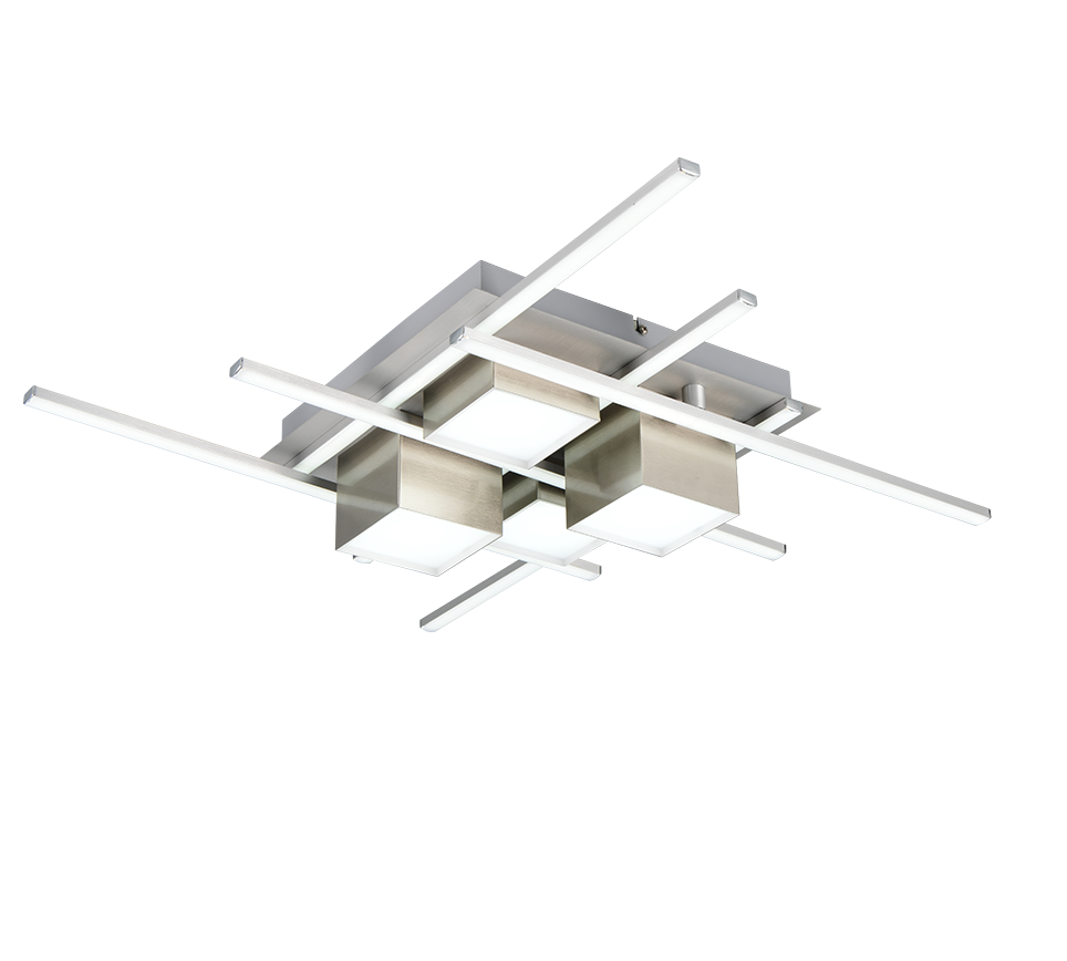 Roger LED ceiling lamp brushed steel — 647810407